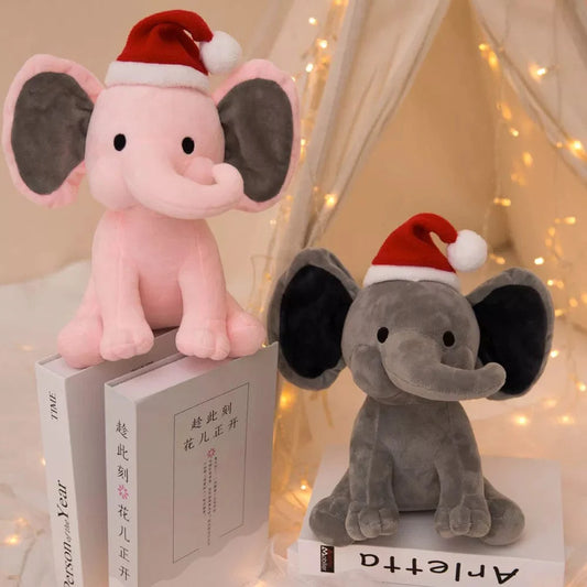 Peluche éléphant de Noël à la trompe tordue