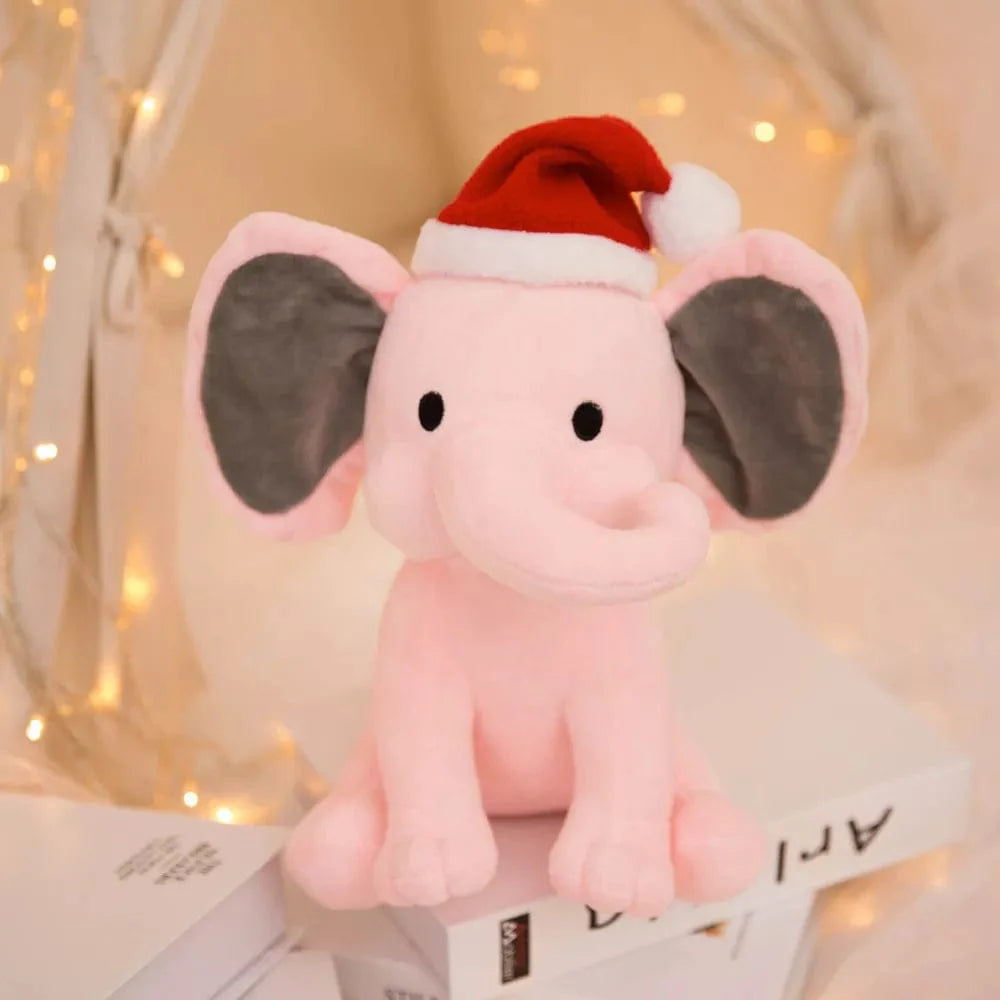 Peluche éléphant de Noël à la trompe tordue