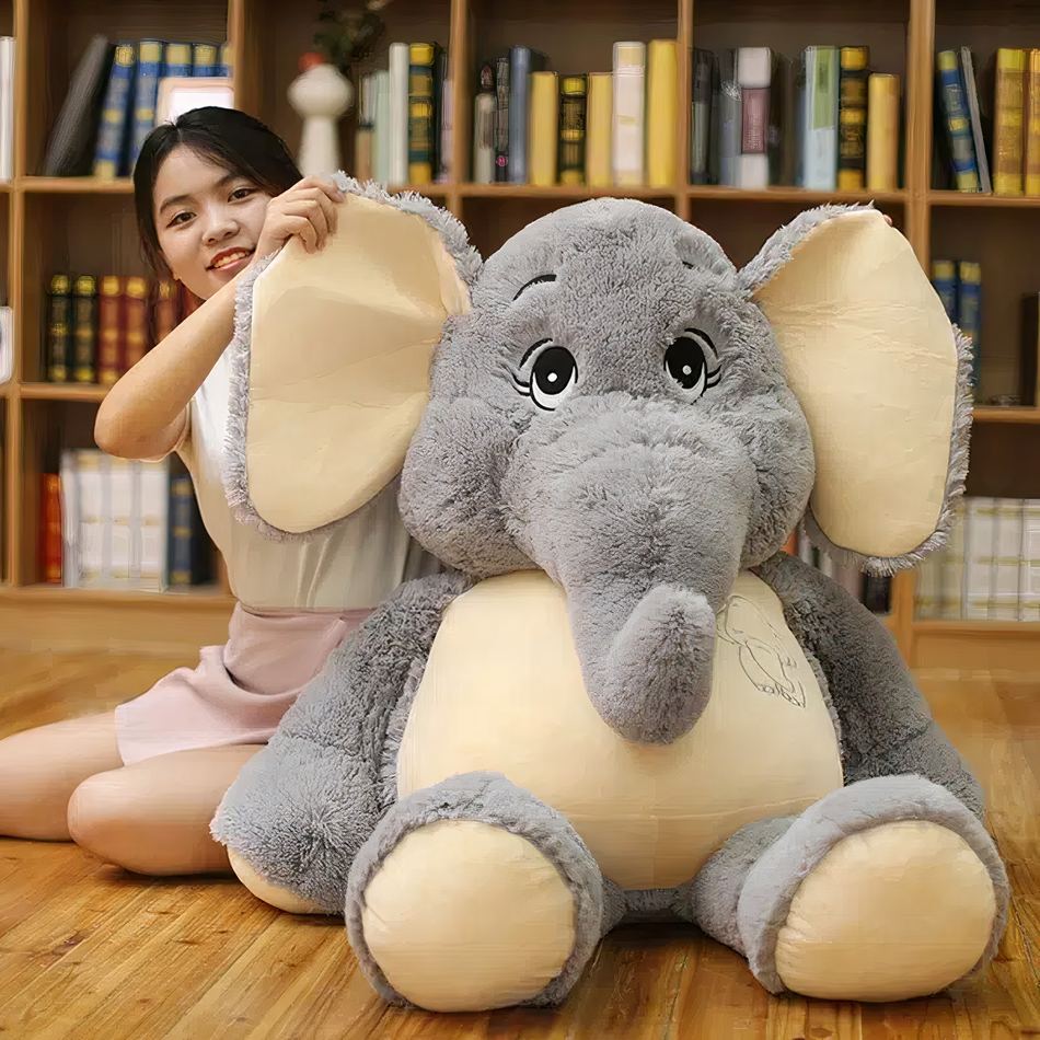 Peluche éléphant géant doux pour une chambre d'enfant cozy