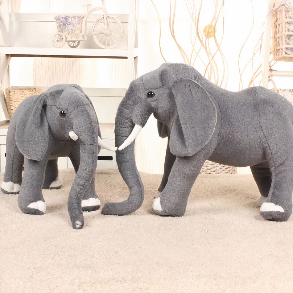 Peluche éléphant gris doux - Pour un câlin réaliste