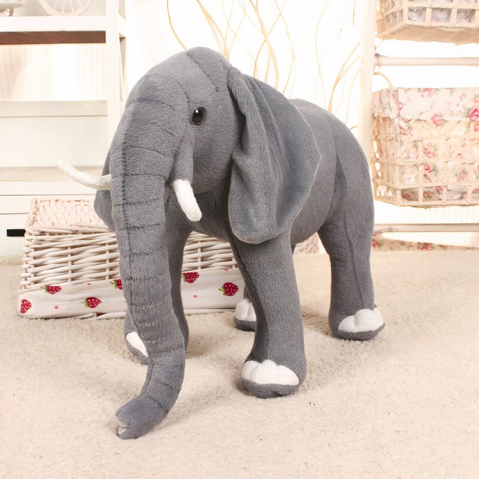 Peluche éléphant gris doux - Pour un câlin réaliste