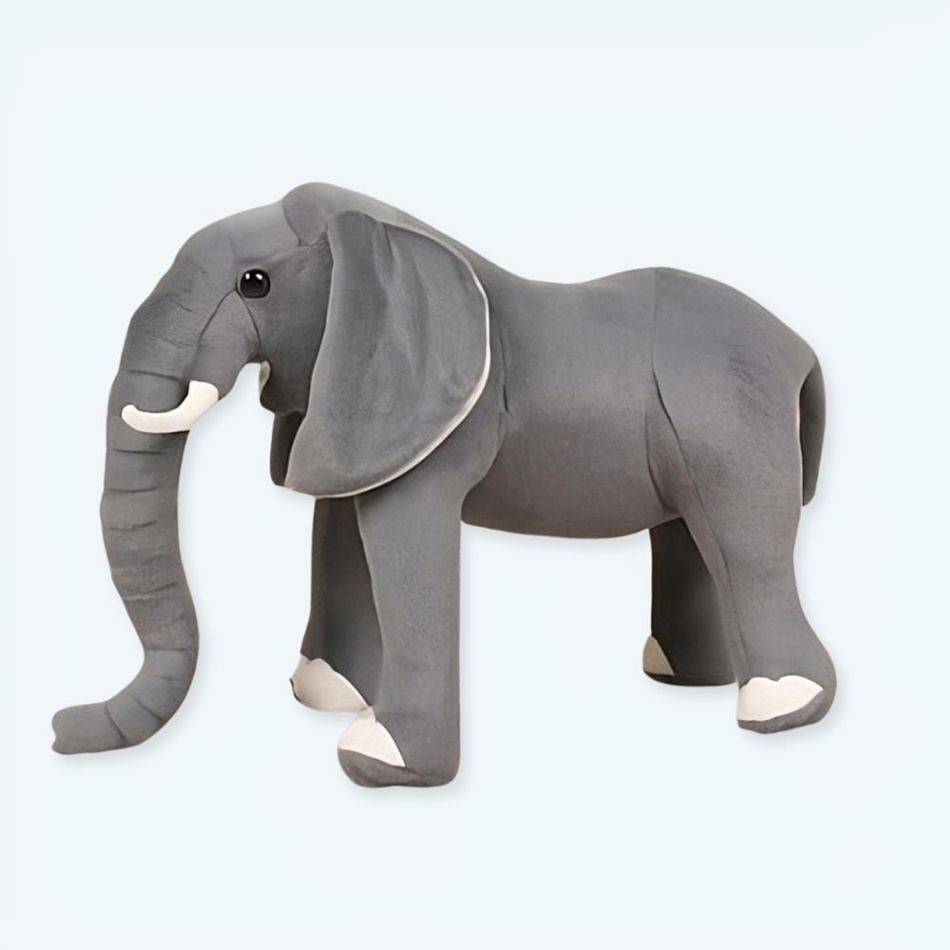 Peluche éléphant gris doux - Pour un câlin réaliste 