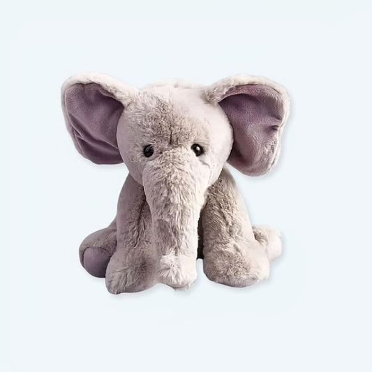 Peluche éléphant gris câlin en velours pour chambre d'enfant