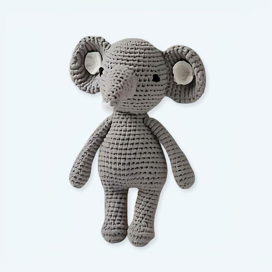 Peluche éléphant hochet tricot doux pour enfants joueurs