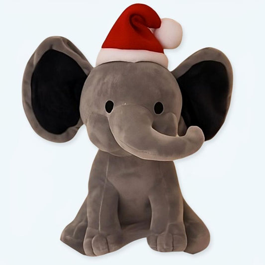 Peluche éléphant de Noël douce et festive pour enfant câlin