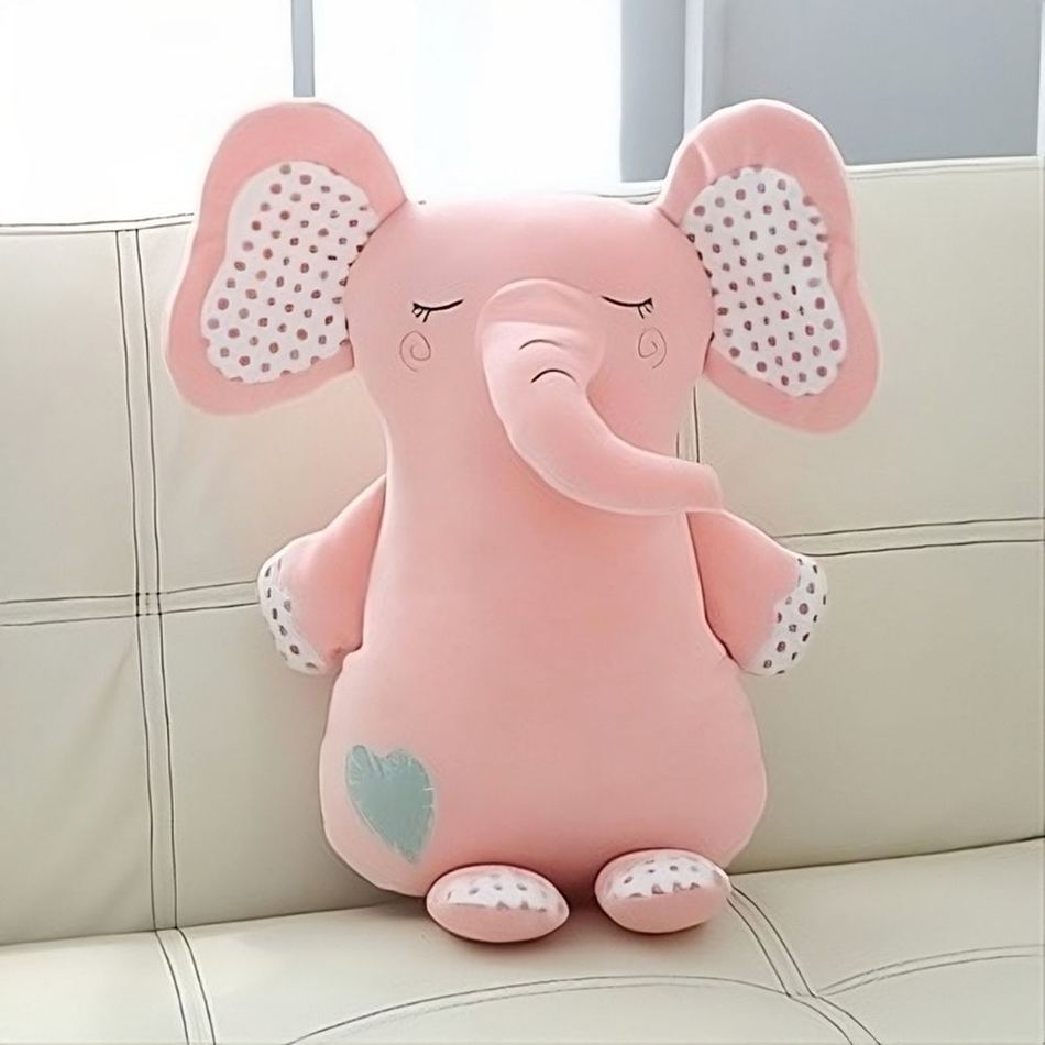 Peluche éléphant rose douce et moelleuse pour chambre d'enfant