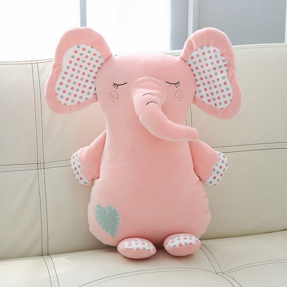 Peluche éléphant rose douce et moelleuse pour chambre d'enfant