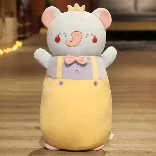 Peluche Éléphant Squishmallow Roi Heureux et Bleu