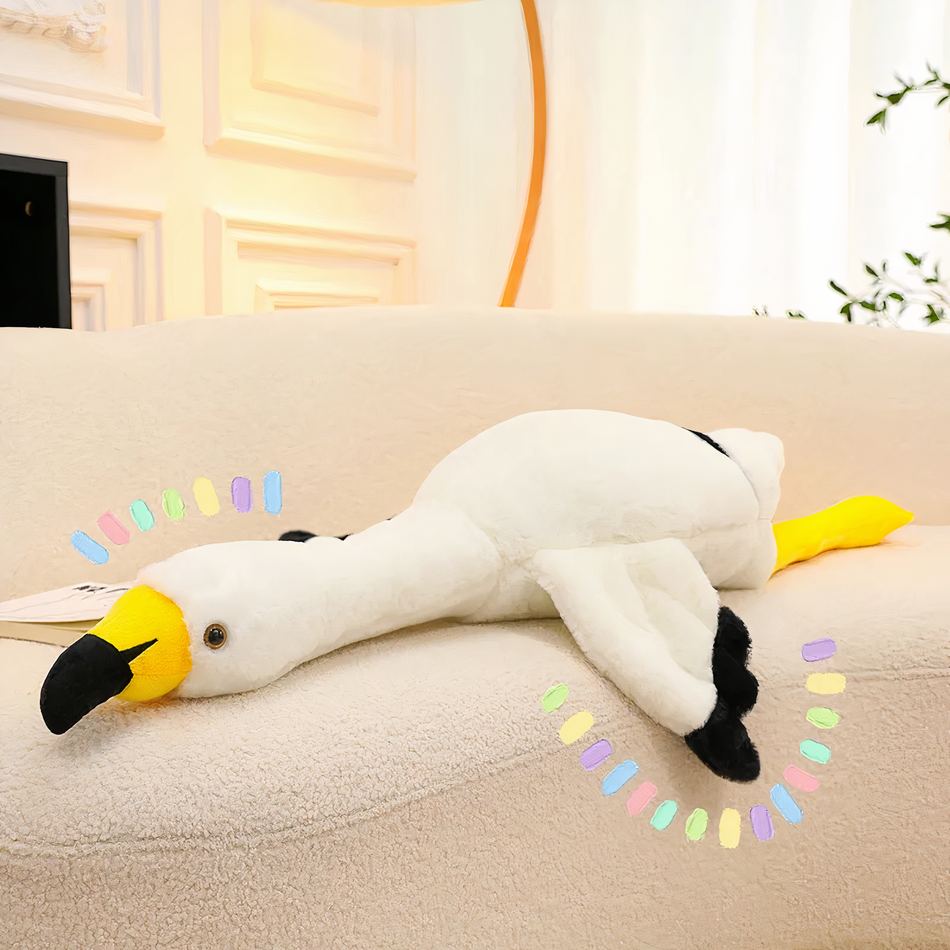 Peluche flamant blanc géant doux pour une déco de chambre