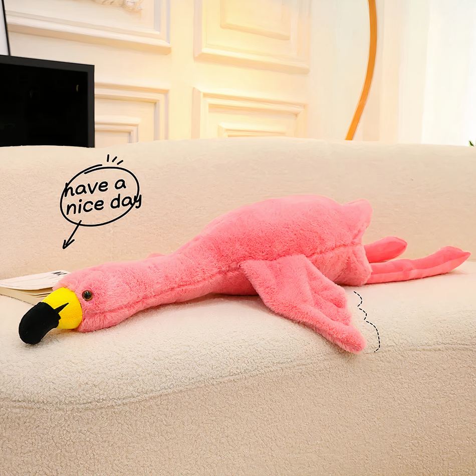 Peluche flamant blanc géant doux pour une déco de chambre