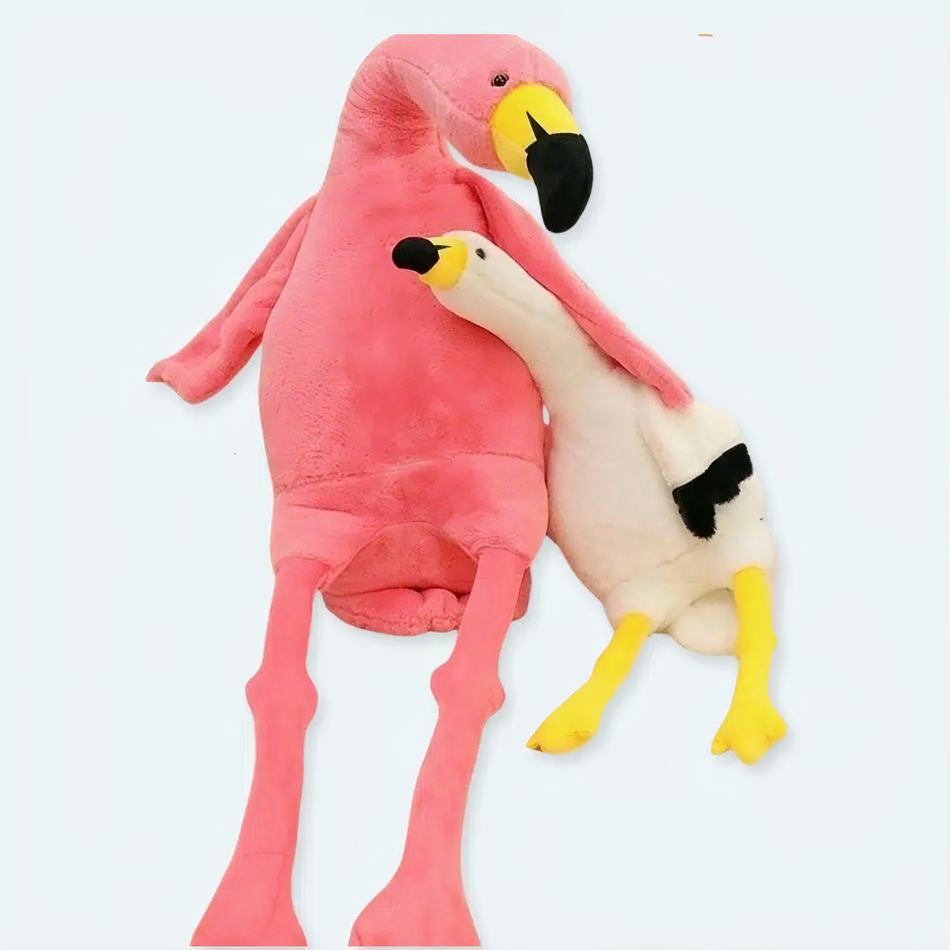 Peluche flamant blanc géant doux pour une déco de chambre de qualité
