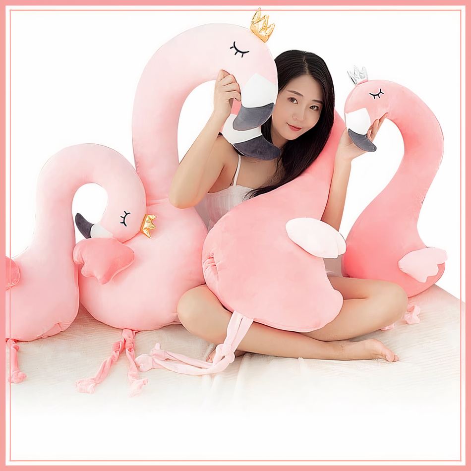 Peluche flamant rose doux - Parfait pour la déco et les câlins