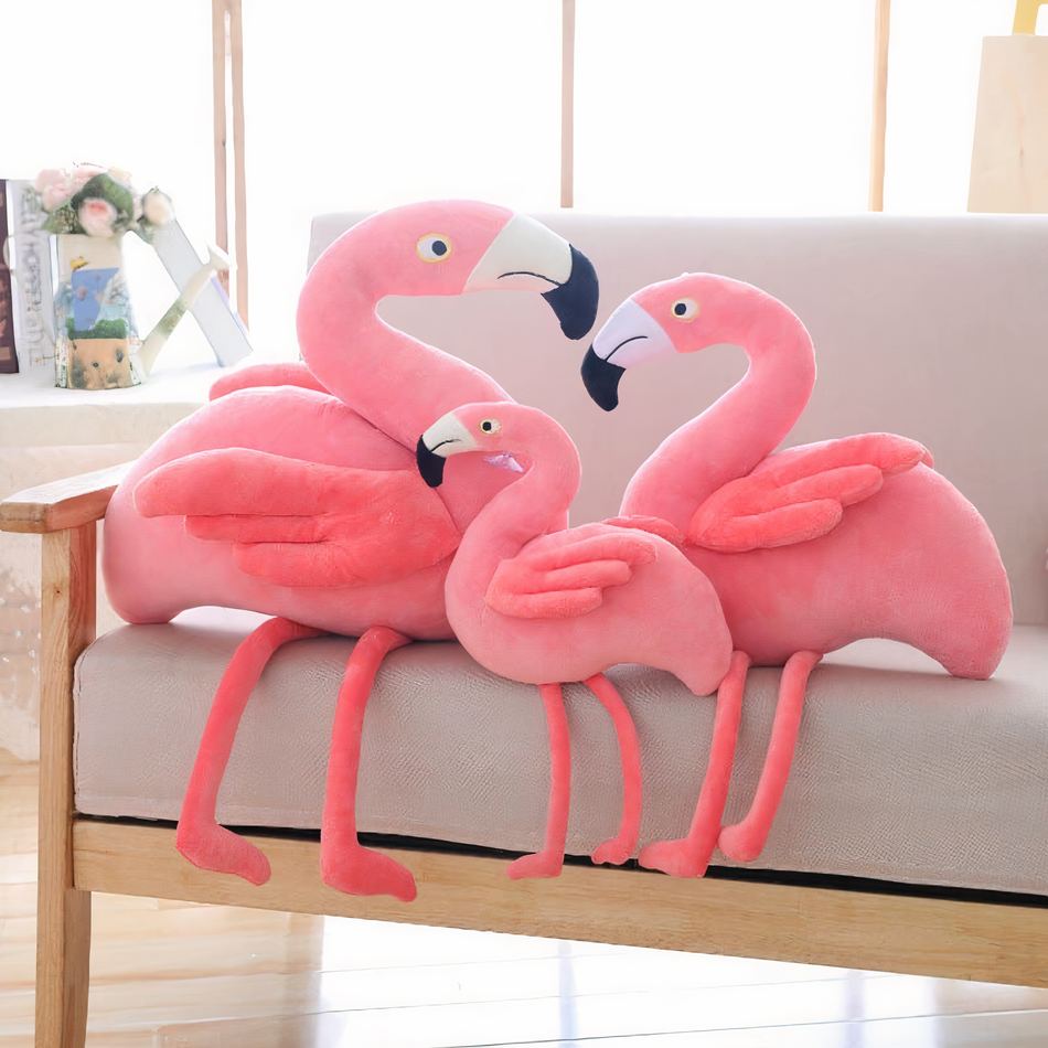 Peluche flamant rose géant doux pour chambre enfant - Déco tendance