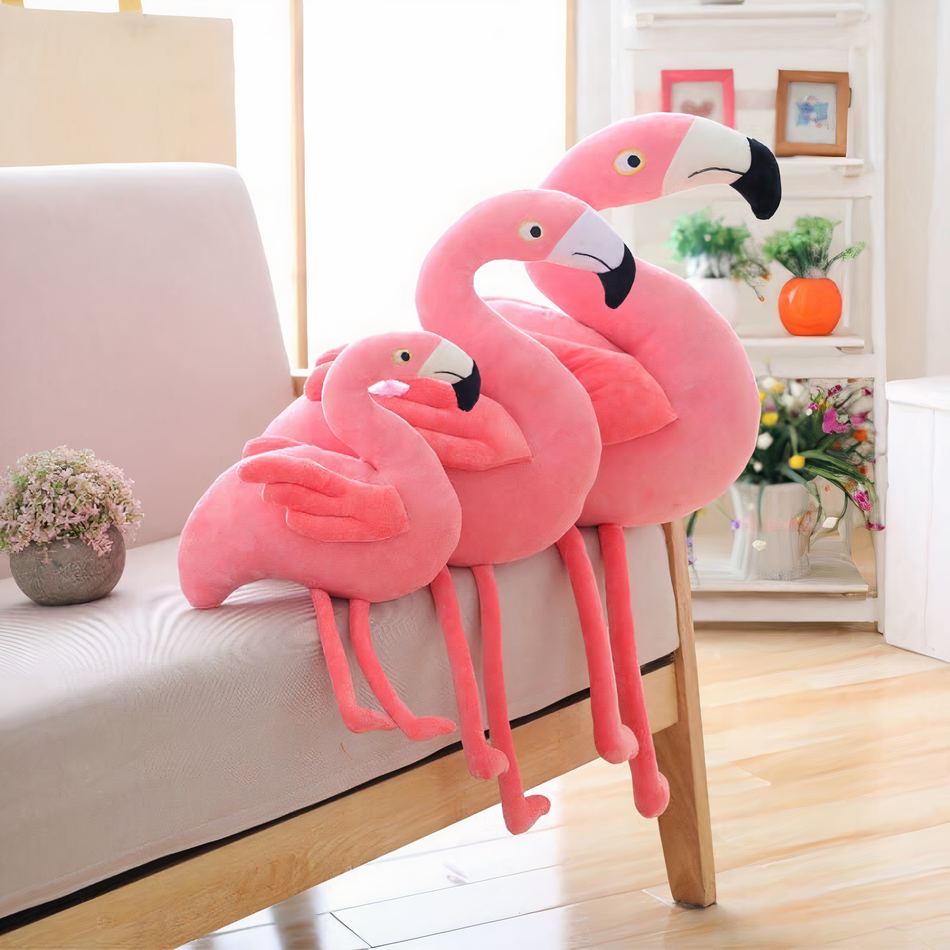 Peluche flamant rose géant doux pour chambre enfant - Déco tendance