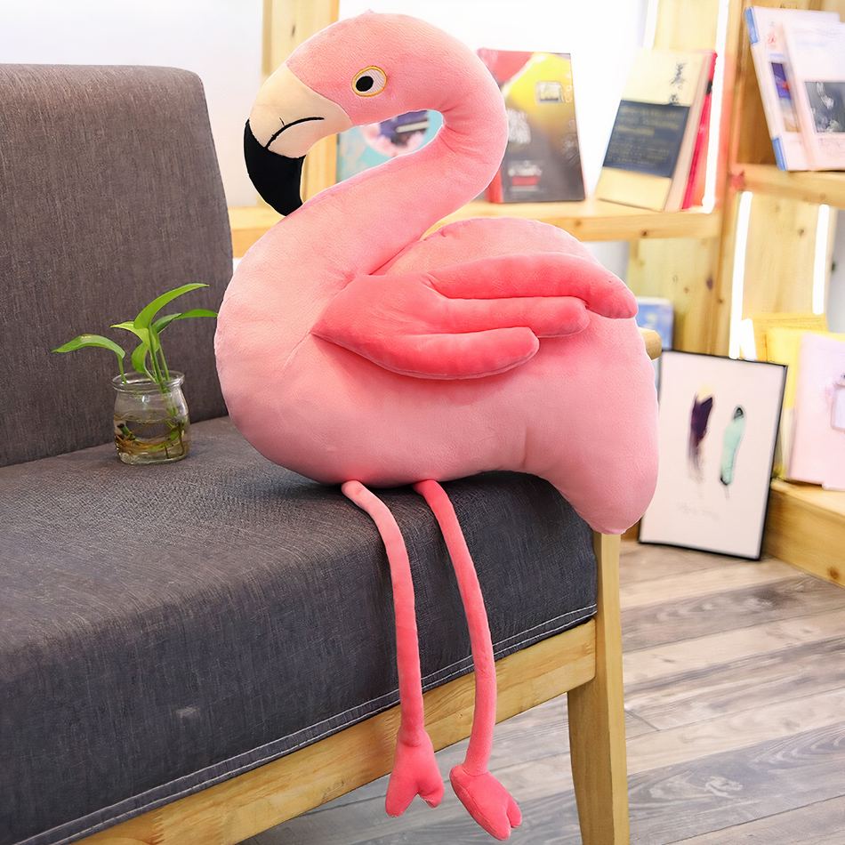 Peluche flamant rose géant doux pour chambre enfant - Déco tendance