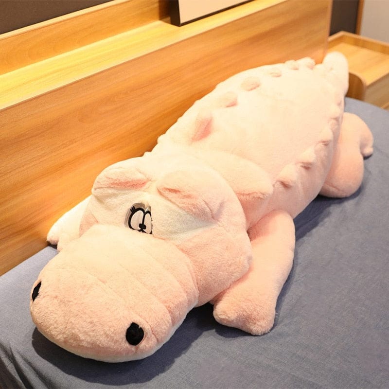 Peluche géante crocodile aux yeux tout ronds