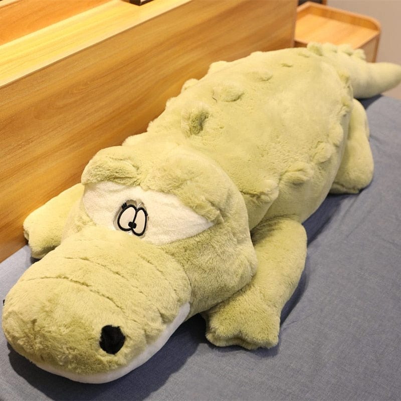 Peluche géante crocodile aux yeux tout ronds