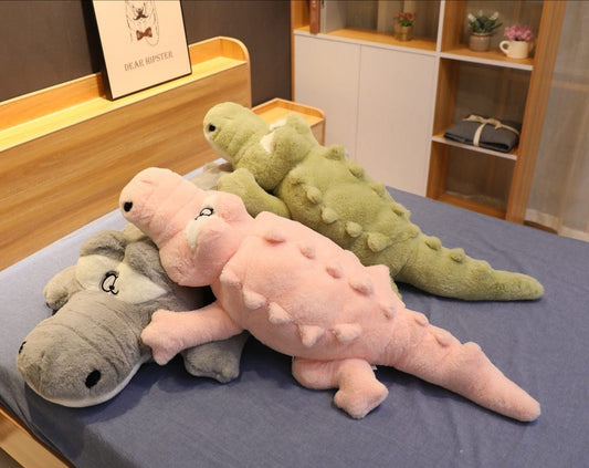 Peluche géante crocodile aux yeux tout ronds
