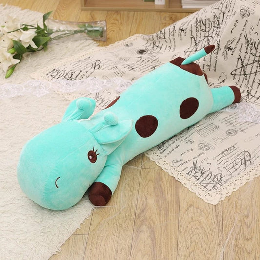 Peluche Girafe Géante Bleue