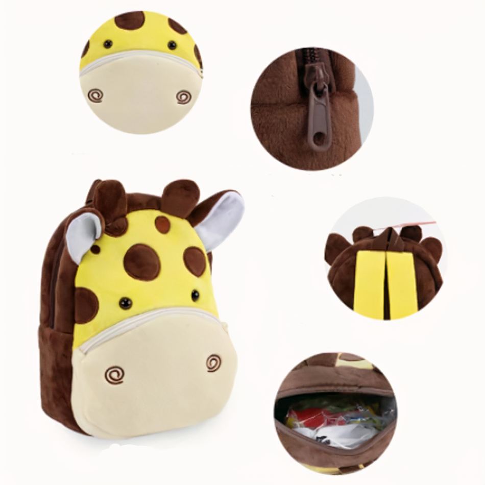 Peluche girafe sac à dos pour enfant - Jungle Fun