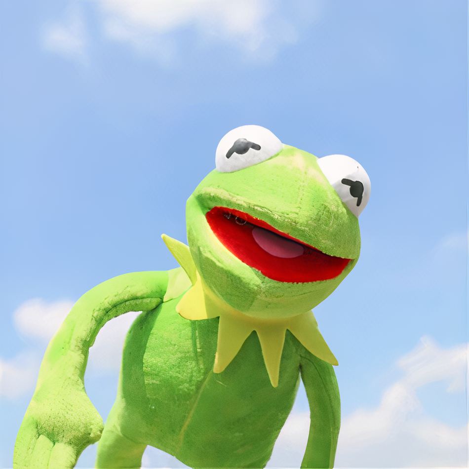 Peluche grenouille Kermit verte douce pour câliner