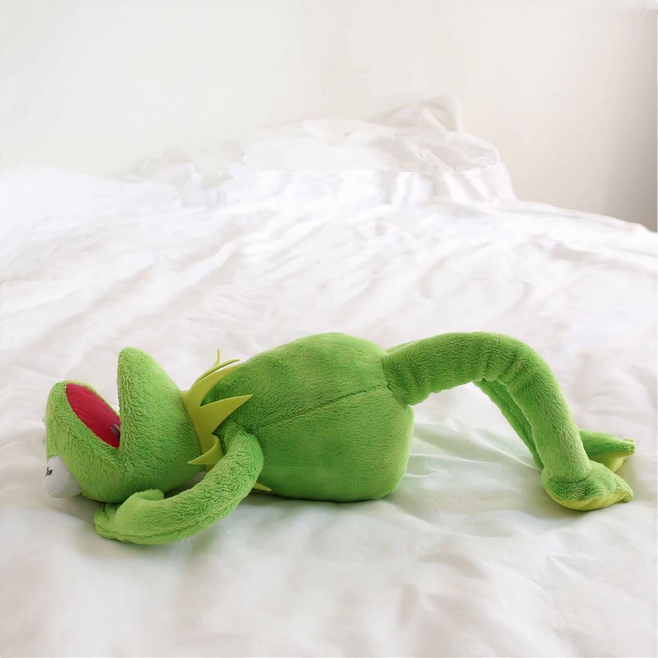 Peluche grenouille Kermit verte douce pour câliner