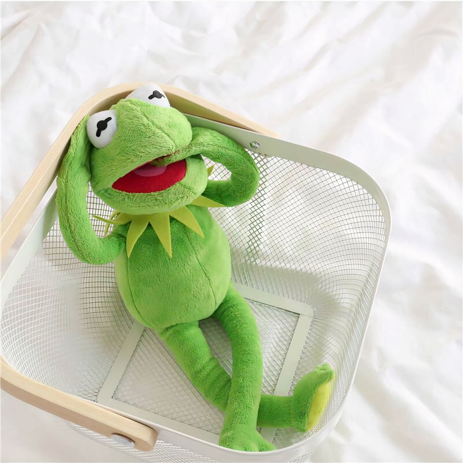 Peluche grenouille Kermit verte douce pour câliner