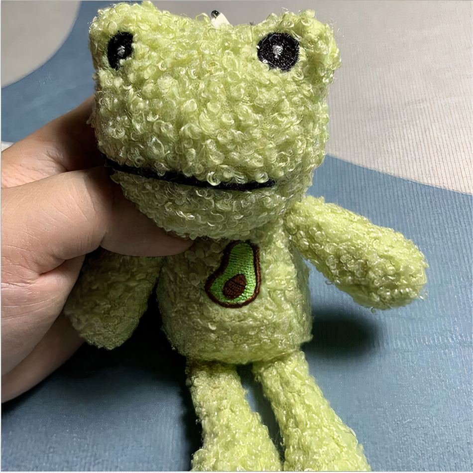 Peluche grenouille verte avocat douce et câline pour enfant