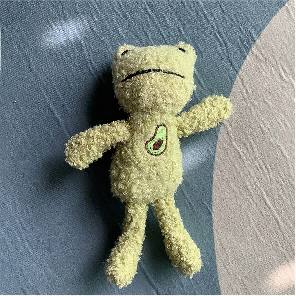 Peluche grenouille verte avocat douce et câline pour enfant