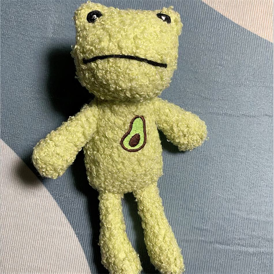 Peluche grenouille verte avocat douce et câline pour enfant