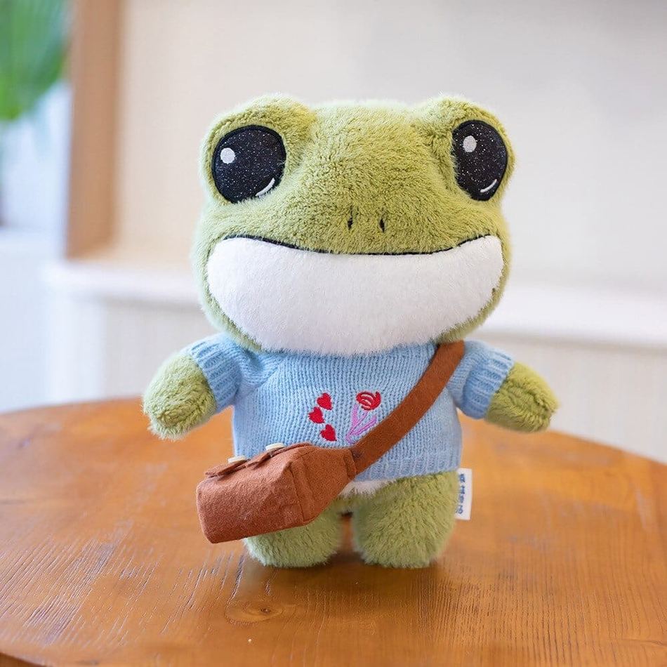 Peluche grenouille verte - Douceur hivernale