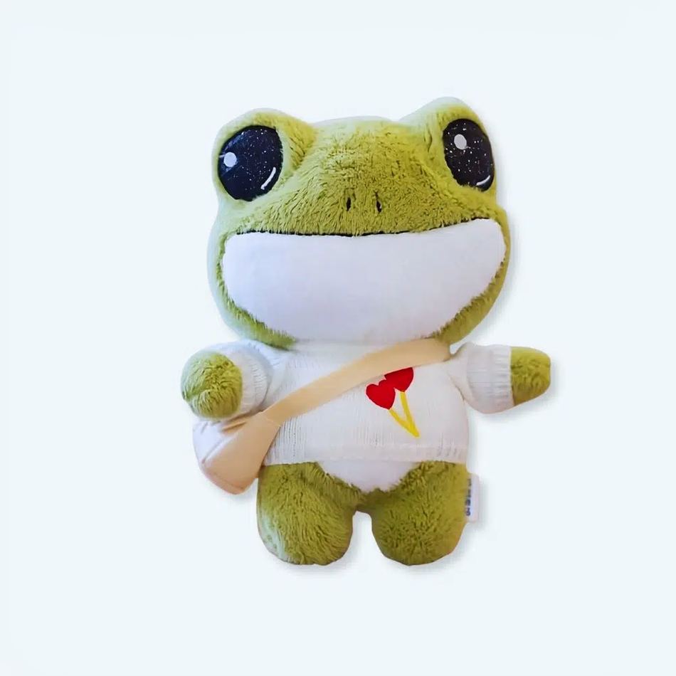 Peluche grenouille verte - Douceur hivernale