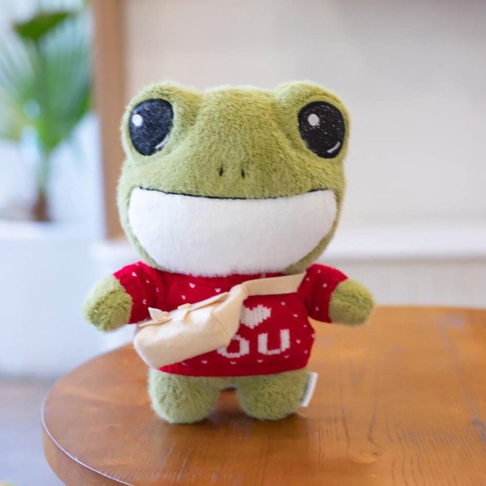 Peluche grenouille verte - Douceur hivernale