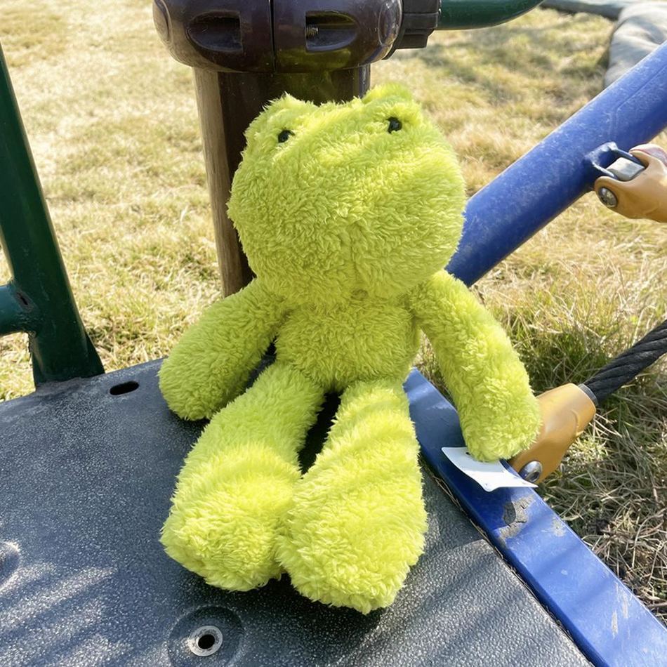 Peluche grenouille verte douce pour enfant câlin et pelucheux