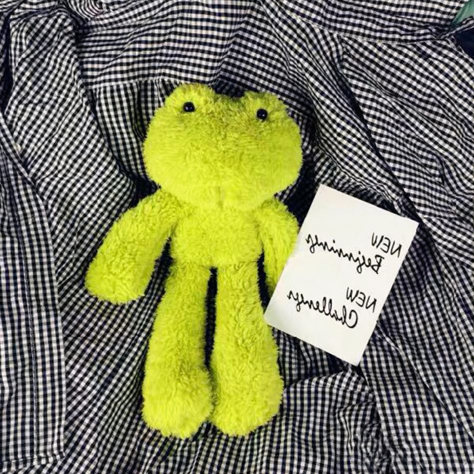 Peluche grenouille verte douce pour enfant câlin et pelucheux
