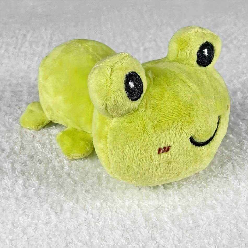 Peluche grenouille verte - Douce, câline et ludique