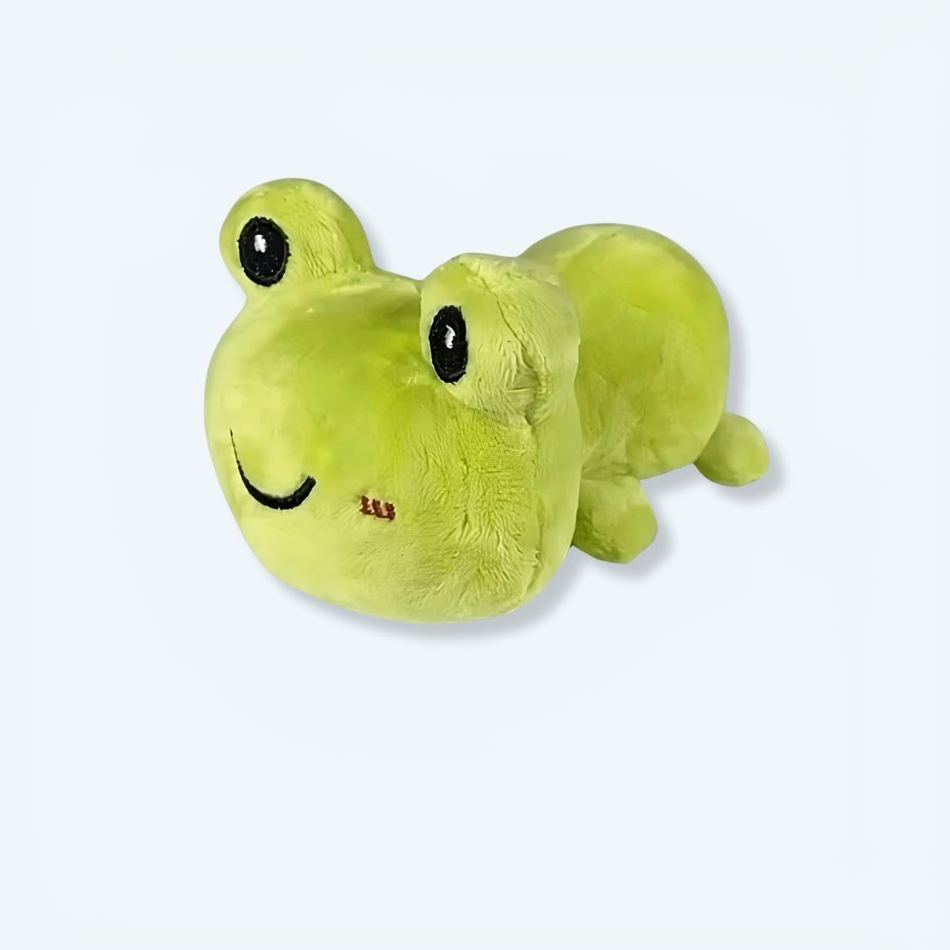 Peluche grenouille verte - Douce, câline et ludique