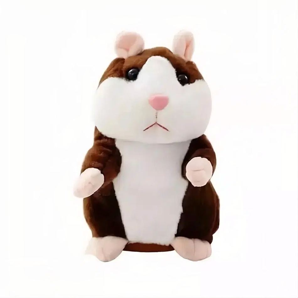 Peluche Hamster Chocolat Adorable et Interactif pour Enfant Doux