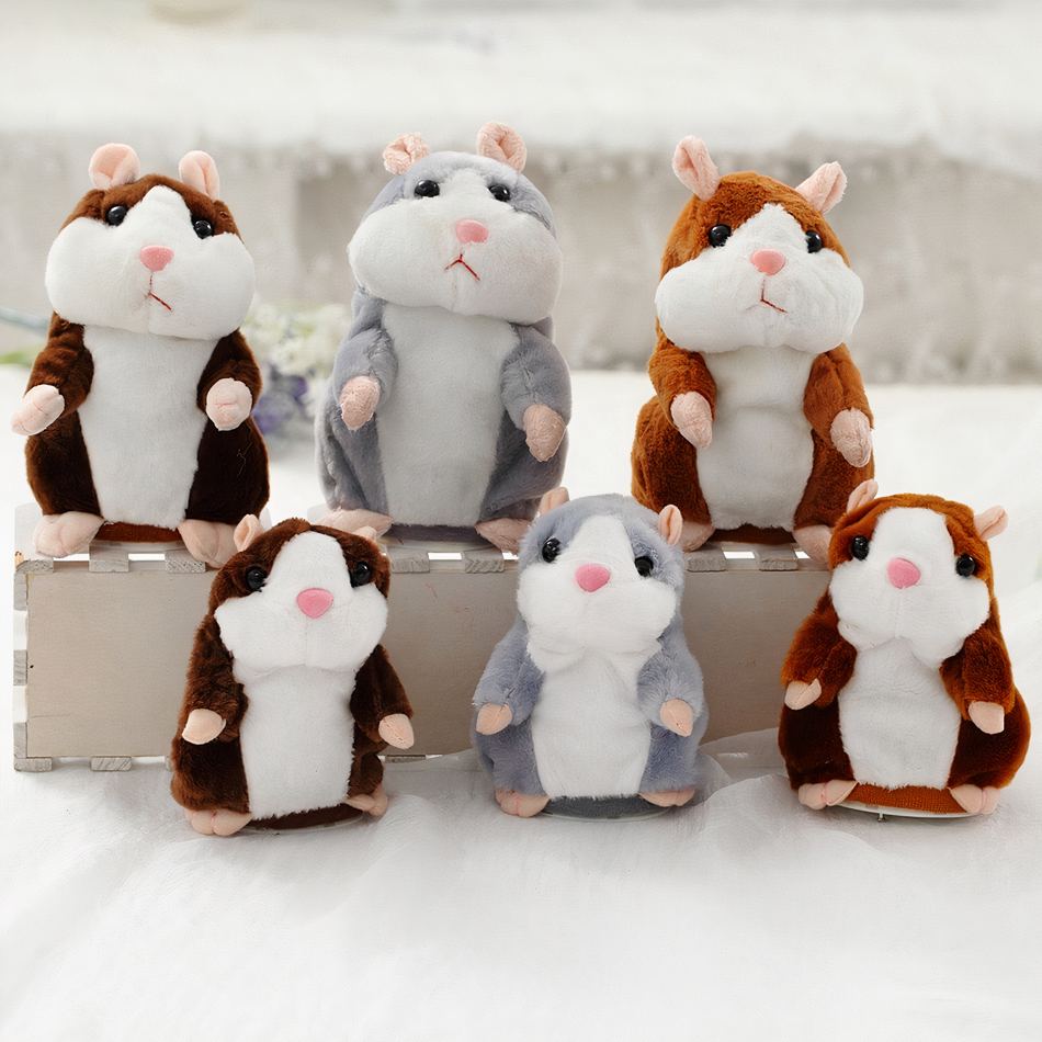 Peluche Hamster Chocolat Adorable et Interactif pour Enfant Doux