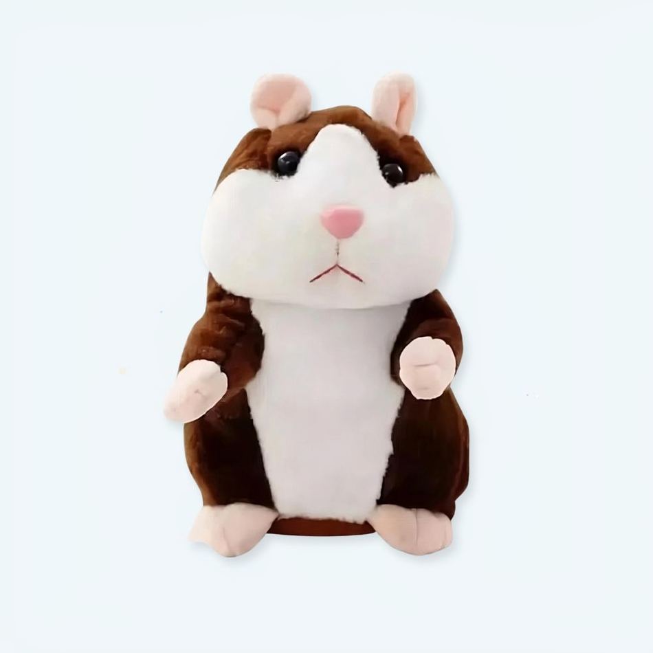 Peluche Hamster Chocolat Adorable et Interactif pour Enfant Doux