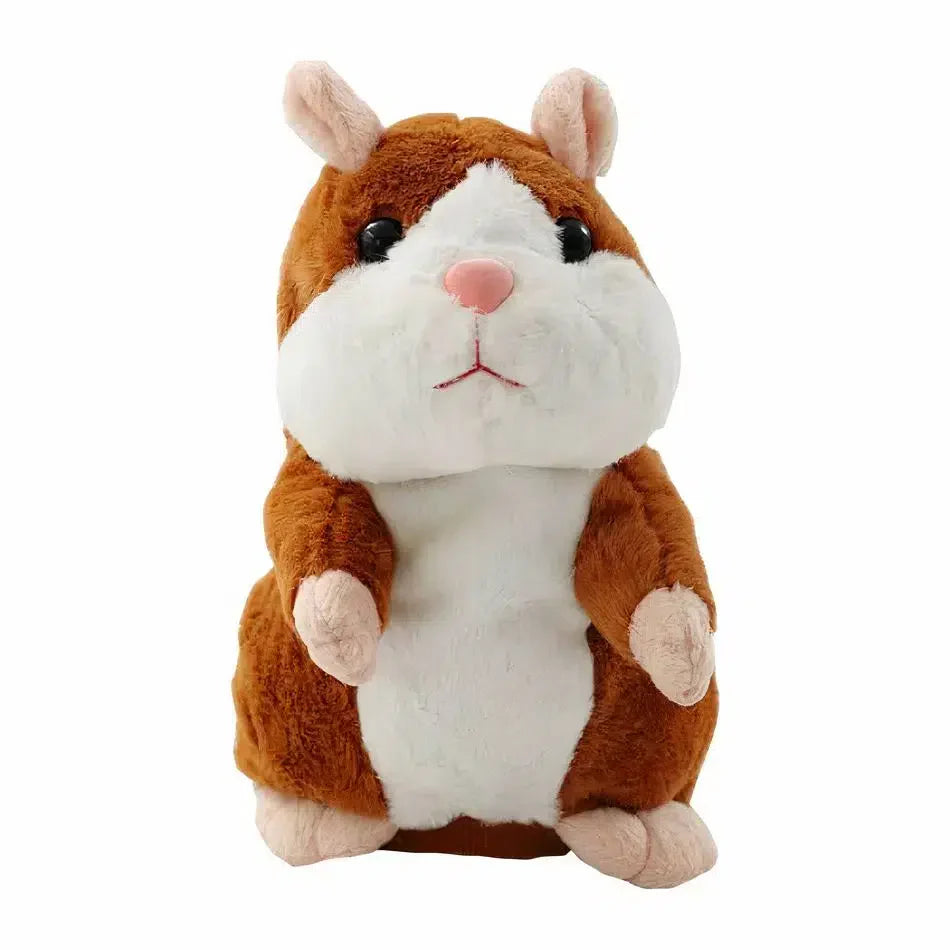 Peluche hamster marron interactif pour enfant doux