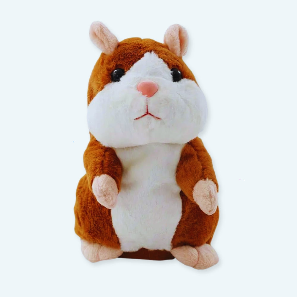 Peluche hamster marron interactif pour enfant doux