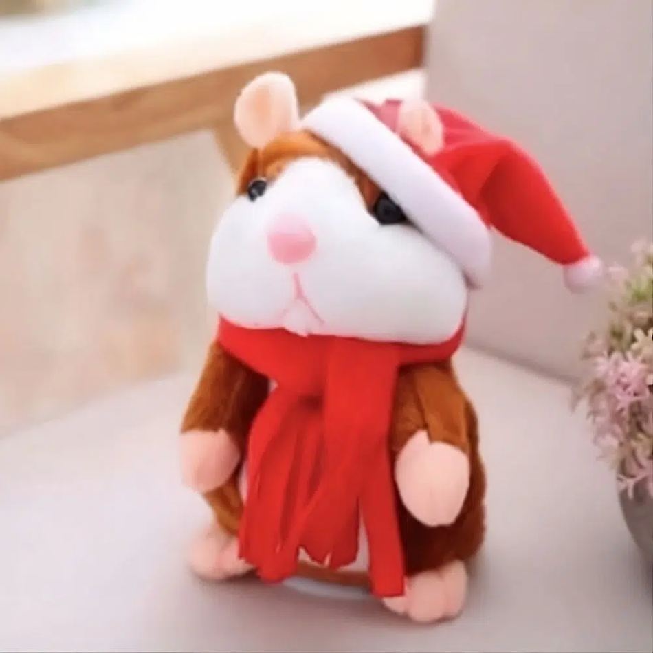 Peluche Hamster de Noël Câlin et Parlant
