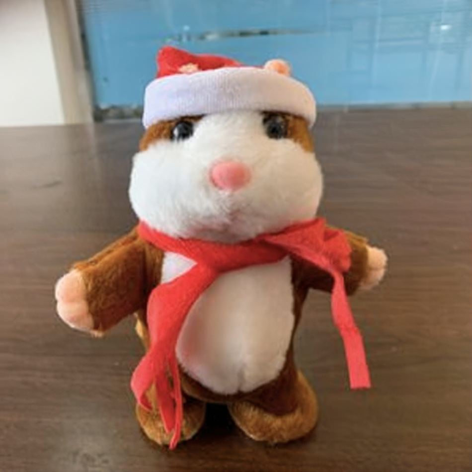 Peluche Hamster de Noël Câlin et Parlant