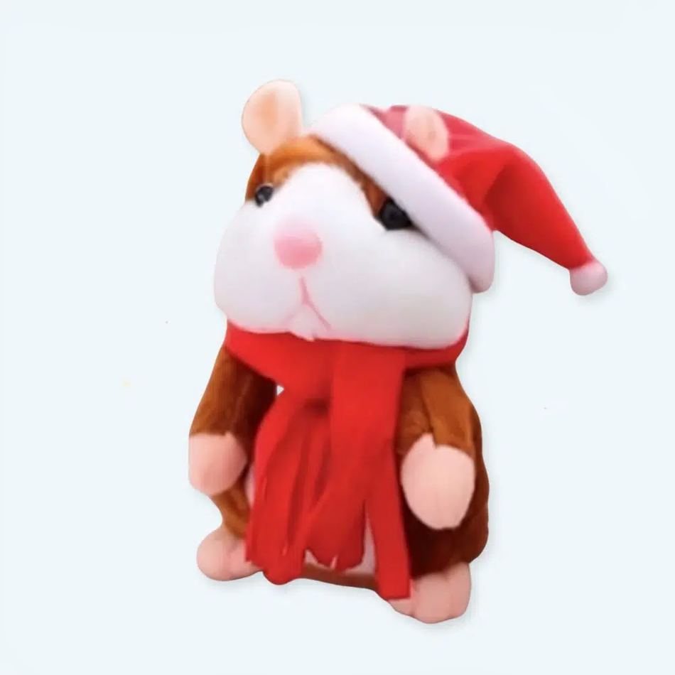 Peluche Hamster de Noël Câlin et Parlant