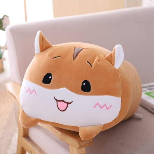 Squishmallow Peluche Hamster Brun qui Sourit