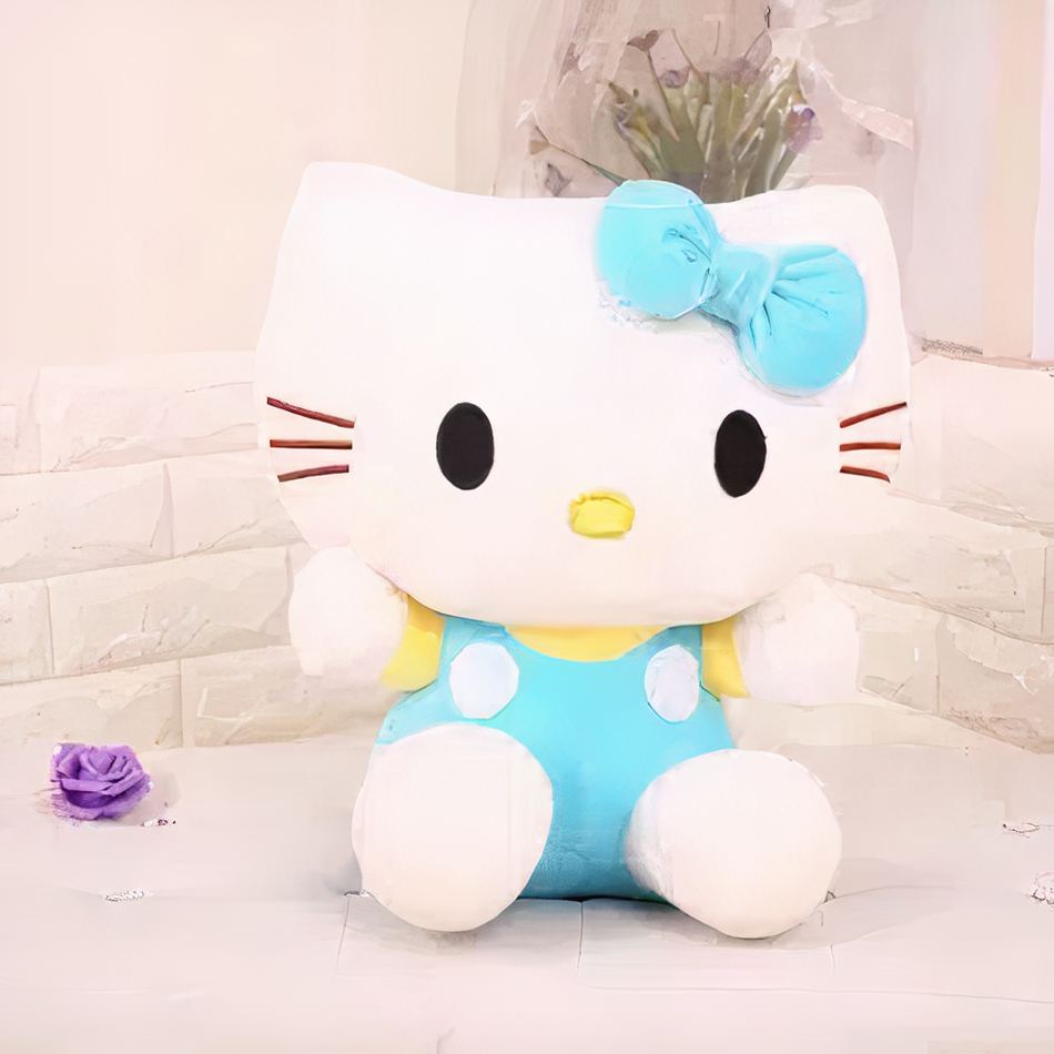 Peluche Hello Kitty bleu doux pour enfants - Univers kawaii