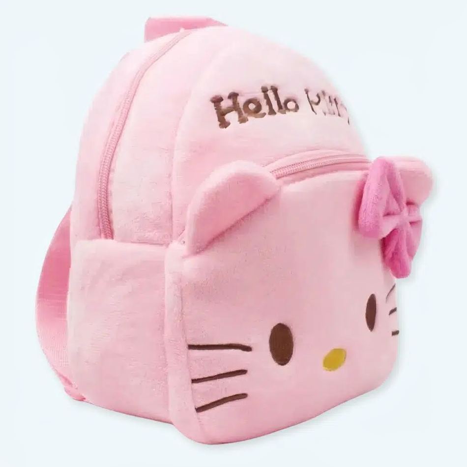 Sac à dos Hello Kitty en peluche rose doux pour enfant