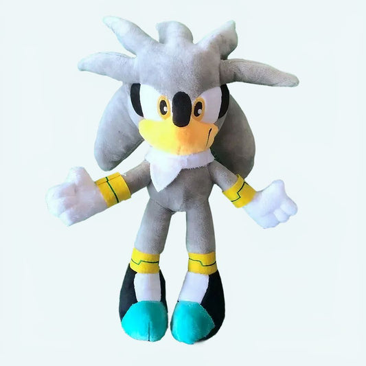 Peluche Sonic Silver douce - Idéale pour les enfants adeptes du câlin et du jeu