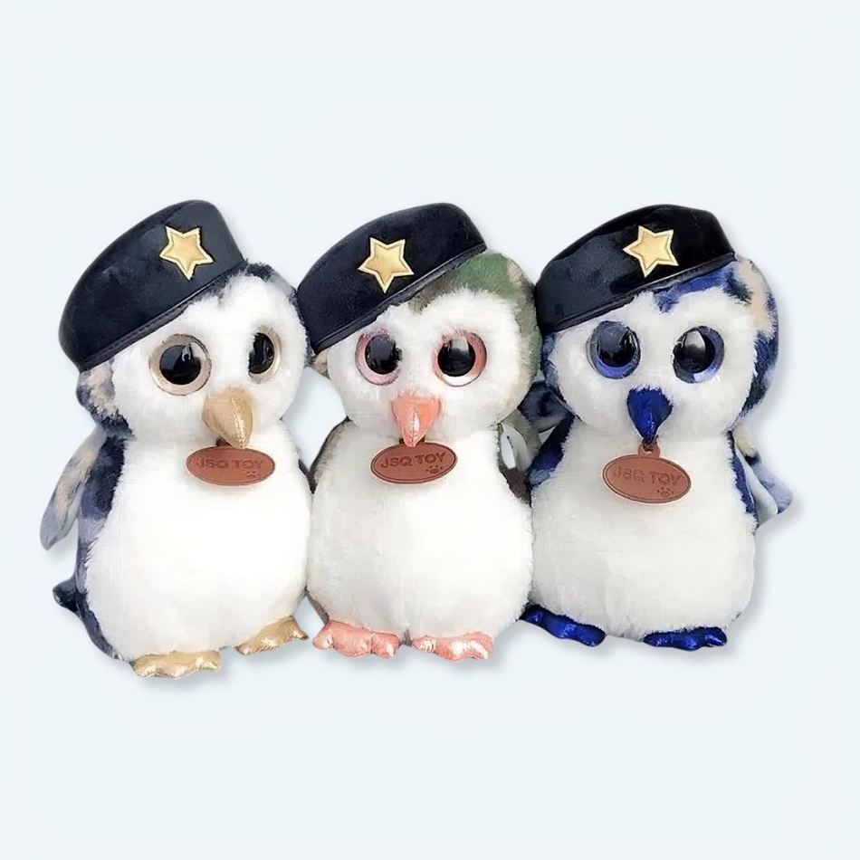 Peluche hibou vert militaire - Douceur et réconfort garantis !